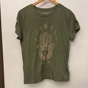 Lucky Brand Green Hand Graphic Tee